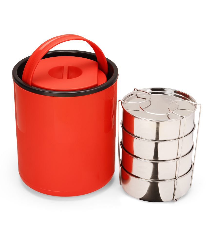     			Oliveware - Red Stainless Steel Insulated Lunch Box