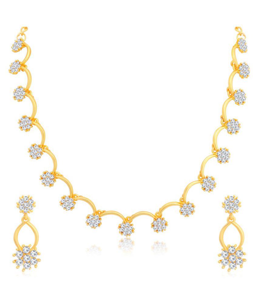     			Sukkhi Alloy White Traditional Necklaces Set Collar