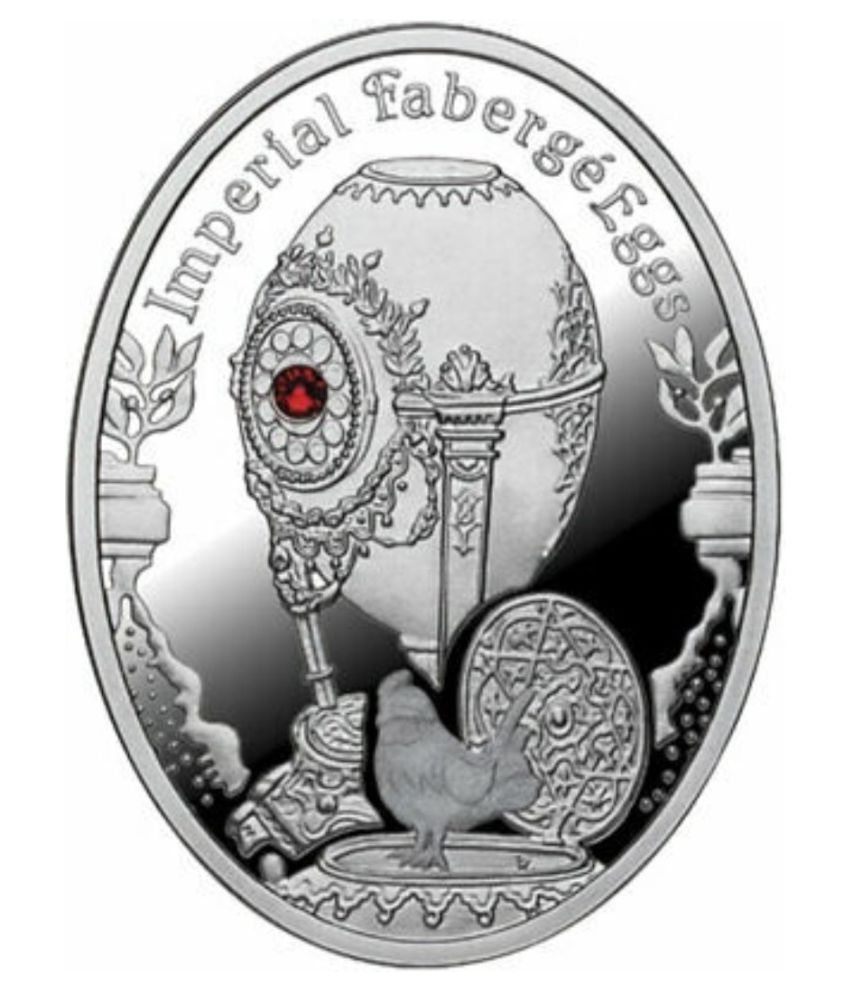     			1 Dollars ''Jaja Faberge'' - Jajko z kogucikiem Elizabeth II (Niue) Silver Plated Coin