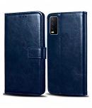 Vivo Y20 Flip Cover by NBOX - Blue Viewing Stand and pocket