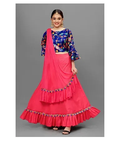 Girls Lehenga Choli Ethnic Wear Embroidered Lehenga, Choli and Dupatta Set  - Buy Girls Lehenga Choli Ethnic Wear Embroidered Lehenga, Choli and  Dupatta Set Online at Low Price - Snapdeal