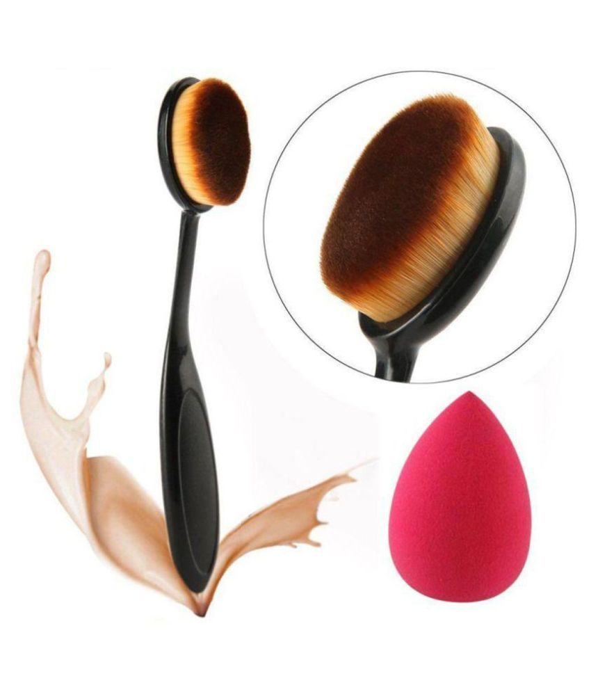     			ADS Professional Oval Foundation Brush, 2 PCs, Black (OVL-BRSH)