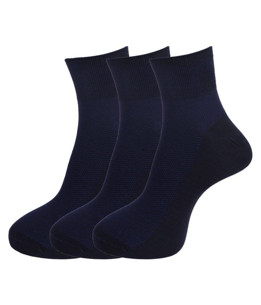     			Dollar Socks Navy Casual Ankle Length Socks Pack of 3