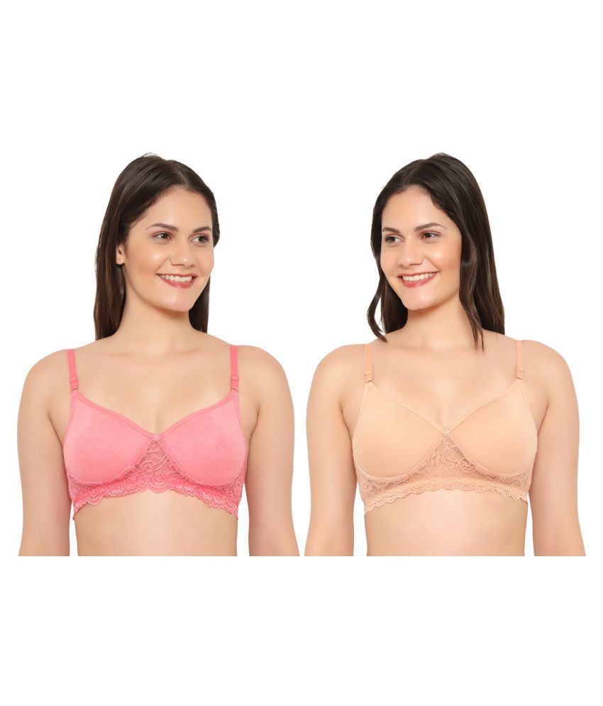     			KYODO Cotton Everyday Bra - Multi Color Pack of 2