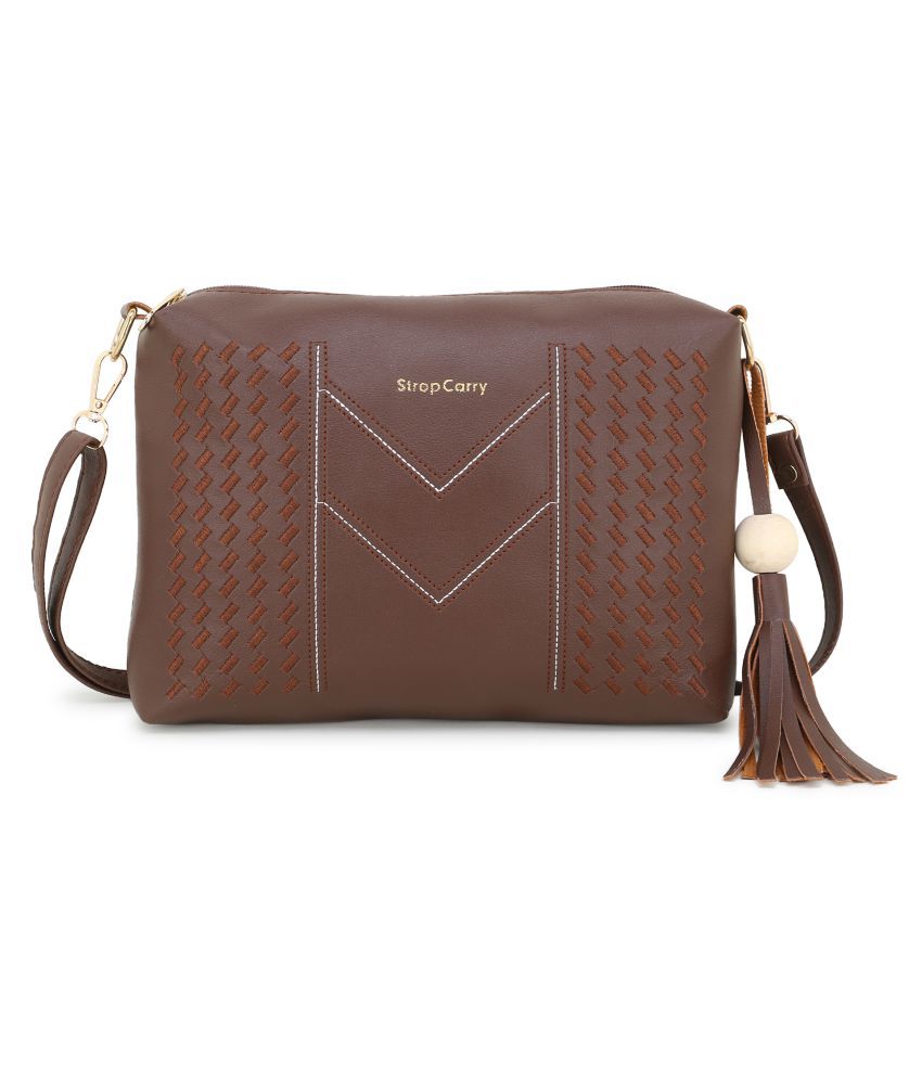 Stropcarry Brown Faux Leather Sling Bag