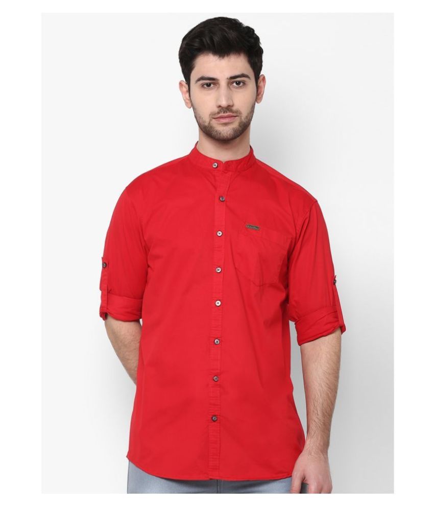     			Urbano Fashion 100 Percent Cotton Red Shirt Single