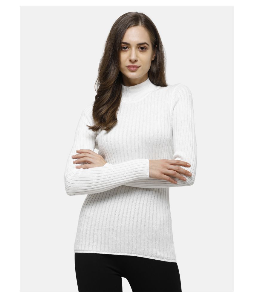     			98 Degree North Cotton White Pullovers - Single