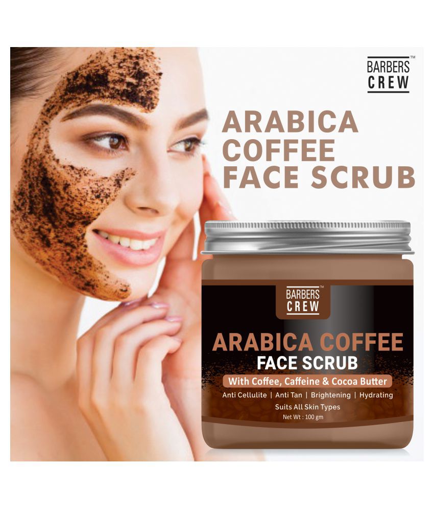 Barbers Crew Arabica Coffee Face Scrub For Skin Brightning & Tan Removal Scrub Facial Scrub 100 gm