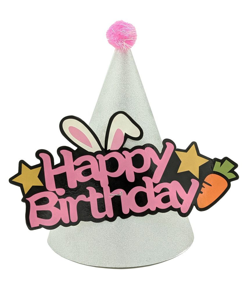 Hippity Hop 3D Birthday Hats Pink with 