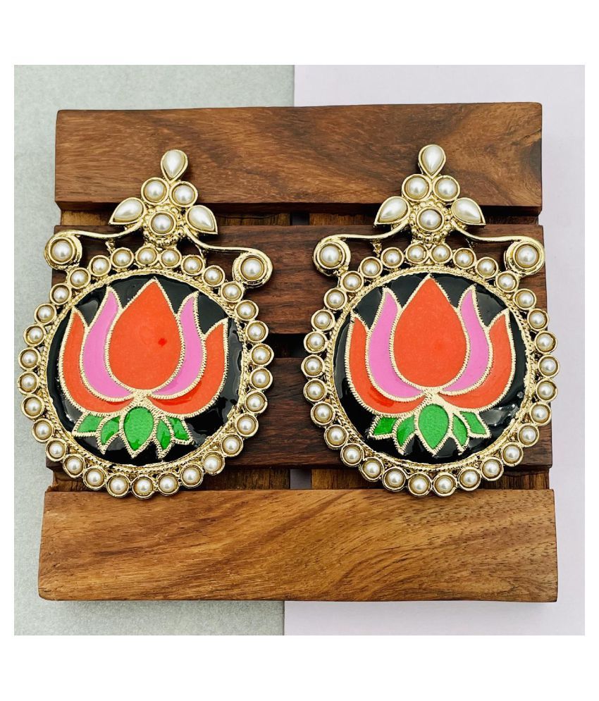     			The Jewelbox Multicolour Designer Hanging Earrings