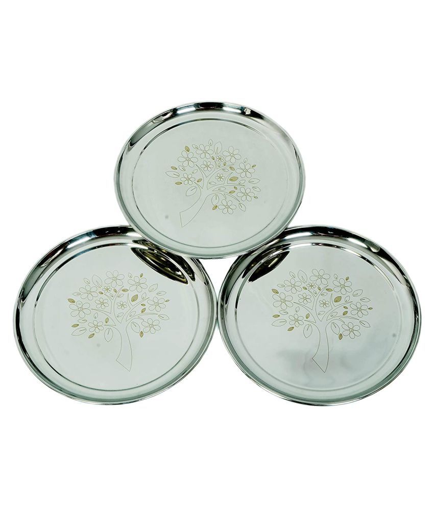     			SAGER 3 Pcs Stainless Steel Full Plate