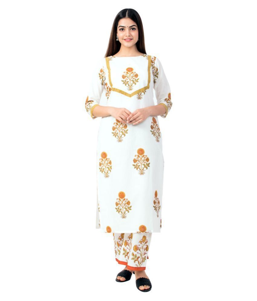     			miravan Cotton Kurti With Palazzo - Stitched Suit Single