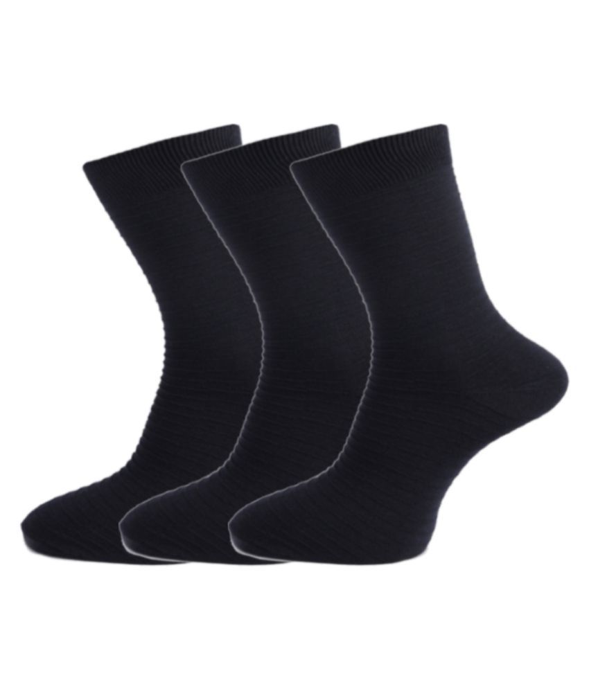     			Dollar - Cotton Men's Striped Navy Blue Full Length Socks ( Pack of 3 )