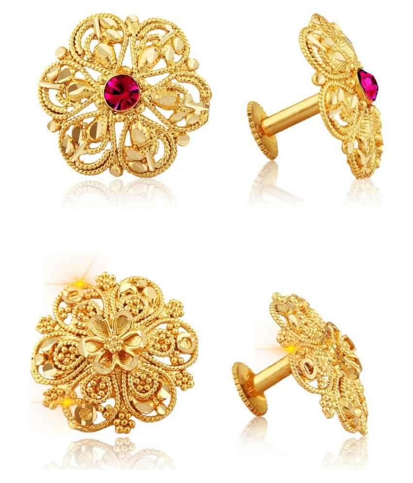     			Vighnaharta Traditional South Trend Alloy 1gm Gold Plated Earring Combo set.