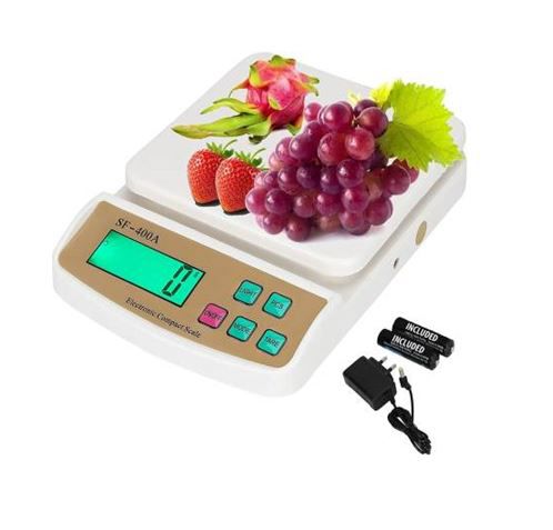     			ZYNATY- Electronic weight machine for kitchen home,weighing machine, | Electronic Food Weight Scale Upto 10 KG for Home, Kitchen, Shop | Small, Portable for Food, Fruits, Products|White -with Adapter Weighing Scale  (White)