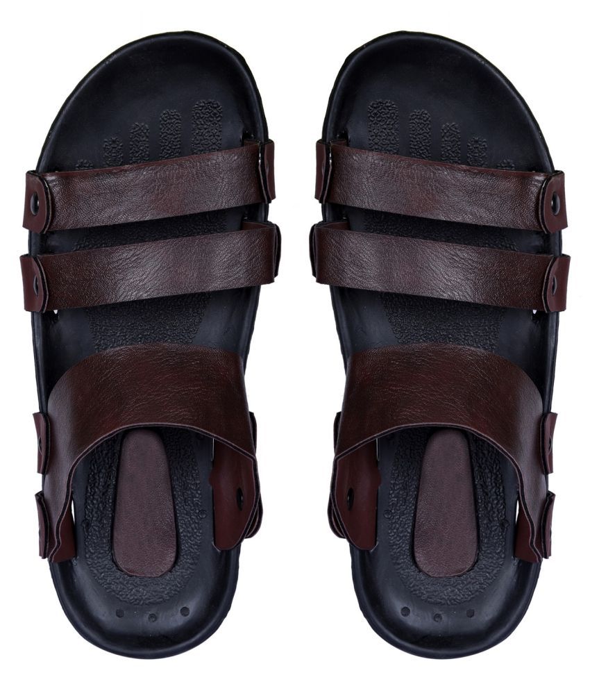     			Style Height Brown Synthetic Floater Sandals