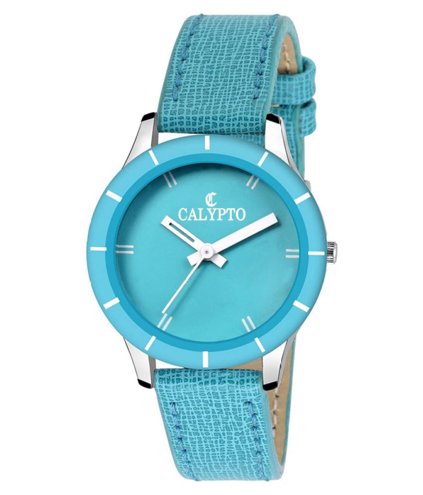 CALYPTO Leather Round Womens Watch