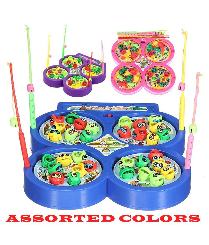 Fratelli Fishing Game for Kids Magnetic, Include 32 Pieces Fishes and 4 Fishing Rod, Fish Catching Toy (2 to 4 Players)
