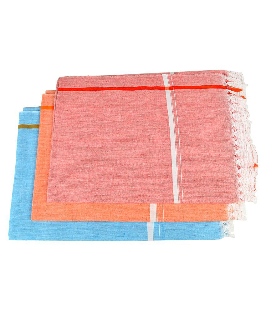     			Sathiyas Set of 3 Non Terry Bath Towel Red