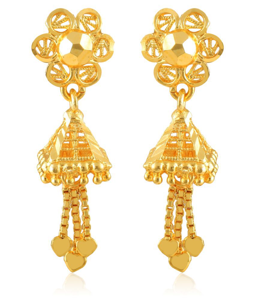     			Vighnaharta Allure Beautiful Earrings Shimmering Beautiful Gold Plated Screw back Jhumki earring for Women and Girls  {VFJ1378ERG}