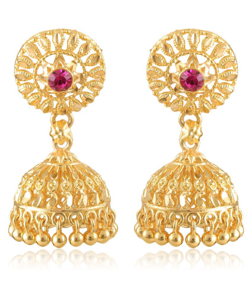     			Vighnaharta Twinkling Elegant Shimmering Unique Gold Plated Screw back Jhumki Earring for Women and Girls  {VFJ1384ERG}