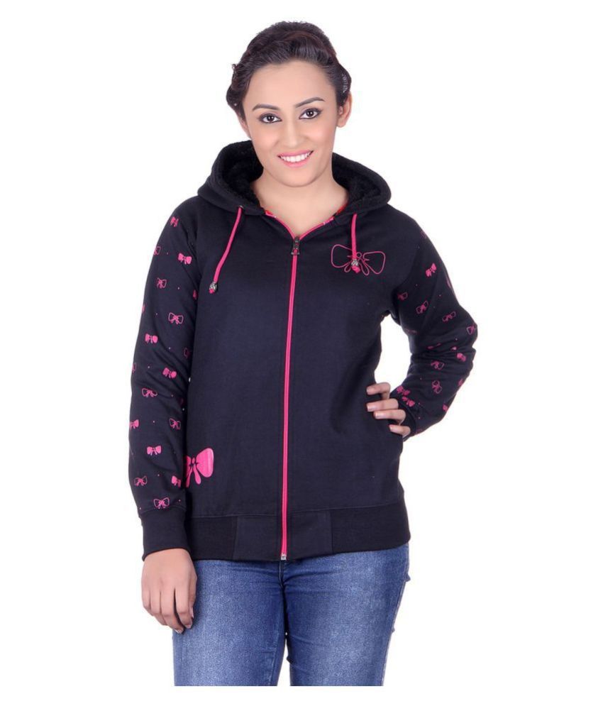     			Goodluck Cotton - Fleece Black Hooded Sweatshirt