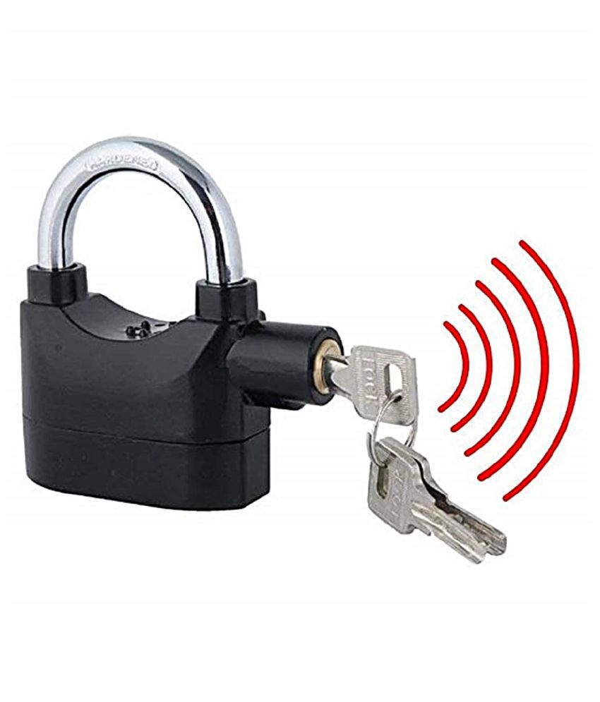     			Anti-Theft Siren Alarm Lock Motor Bike Padlock with Smart Motion Sensor (Black)