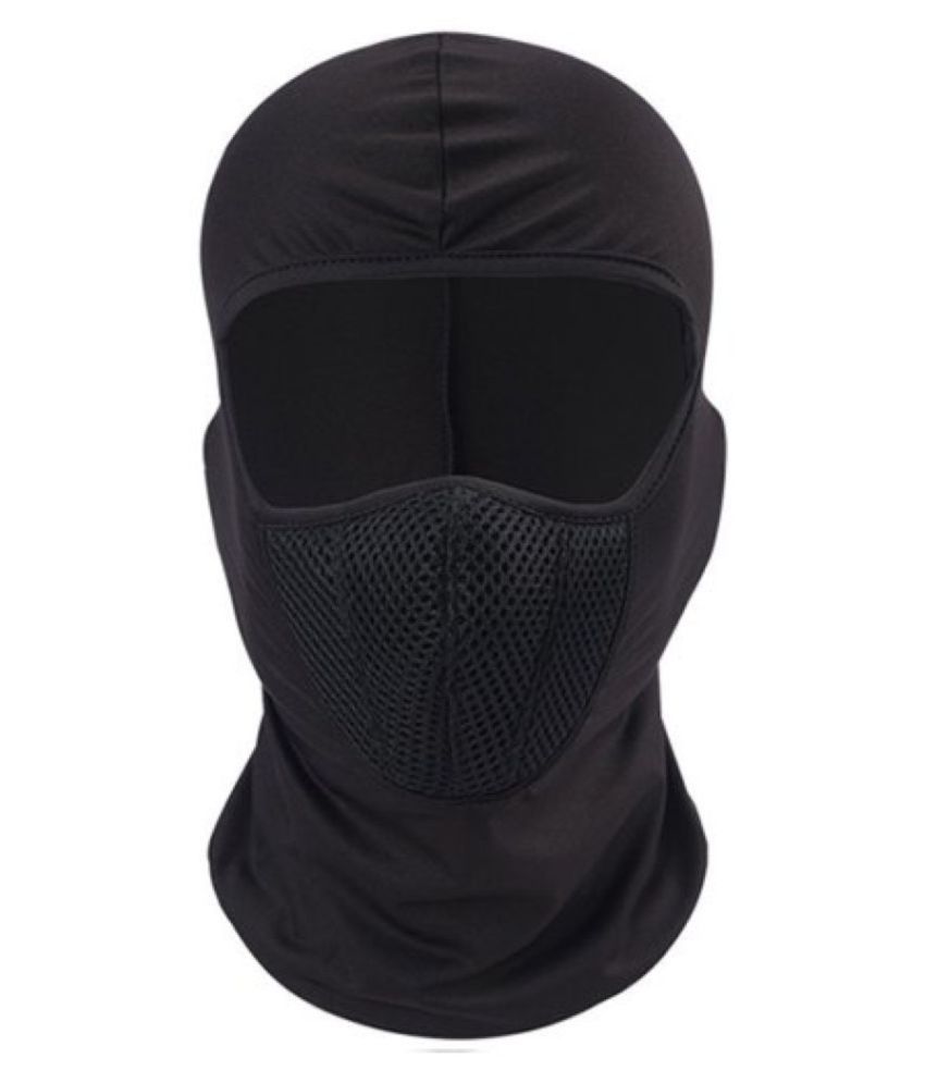 PLSC Unisex Full Face Cover Breathable Cotton Blend Balaclava/ Rider Black Mask
