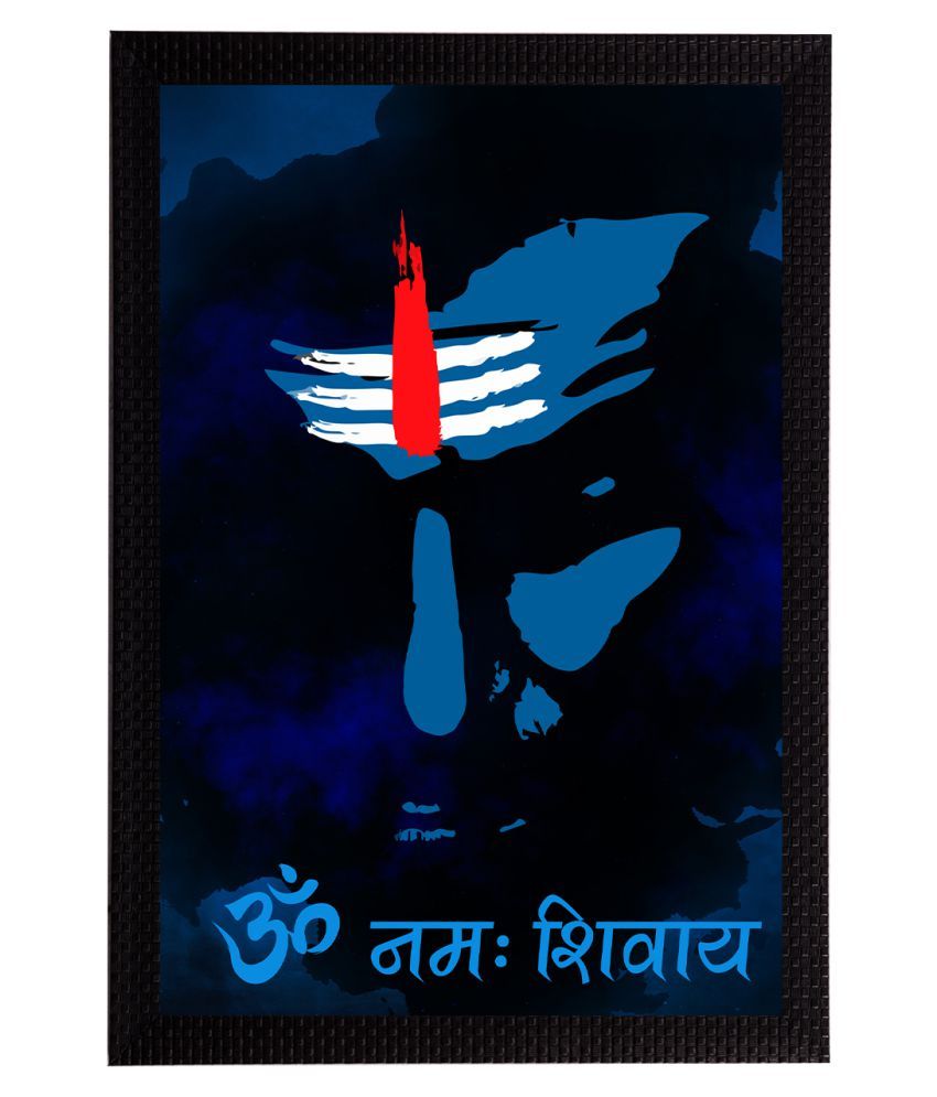     			eCraftIndia Black & Blue Lord Shiva Satin Matt Texture UV Wall Painting