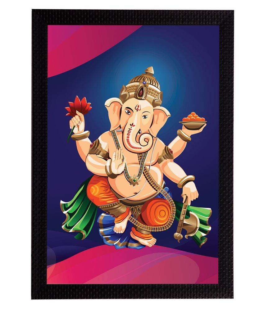     			eCraftIndia Blue & Purple Lord Ganesha Satin Matt Texture UV Wall Art