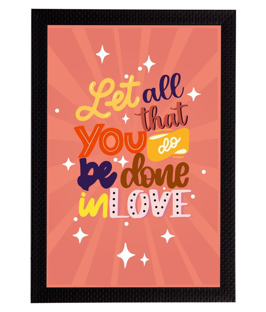     			eCraftIndia Peach-Coloured & Yellow Motivational Quote Satin Matt Textured UV Art Paintings