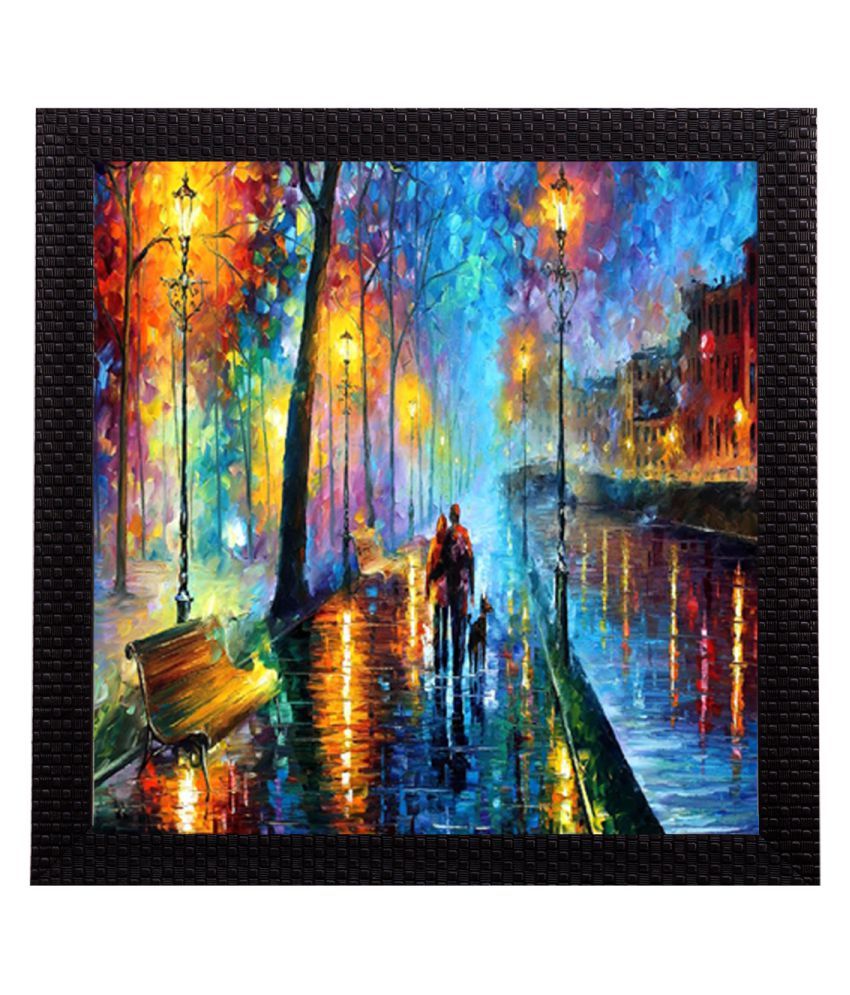     			eCraftIndia Beauty under Rain Satin Matt Texture UV Art Painting