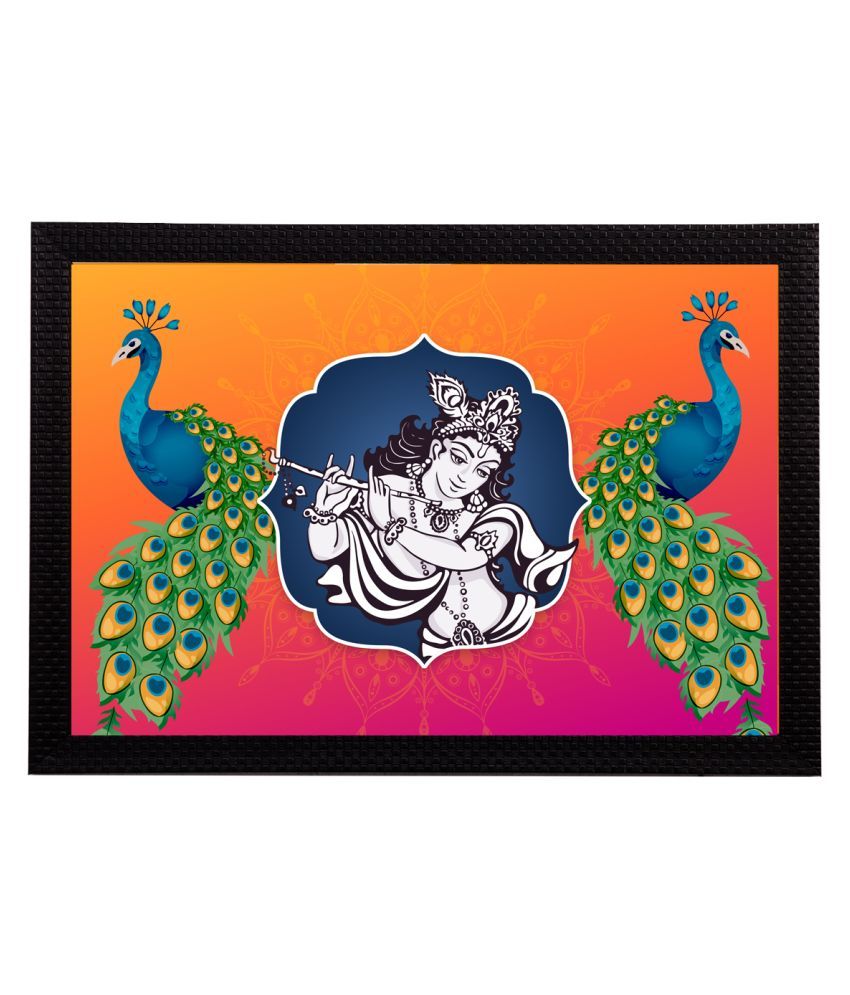     			eCraftIndia Lord Krishna Satin Matt Texture UV Art Painting