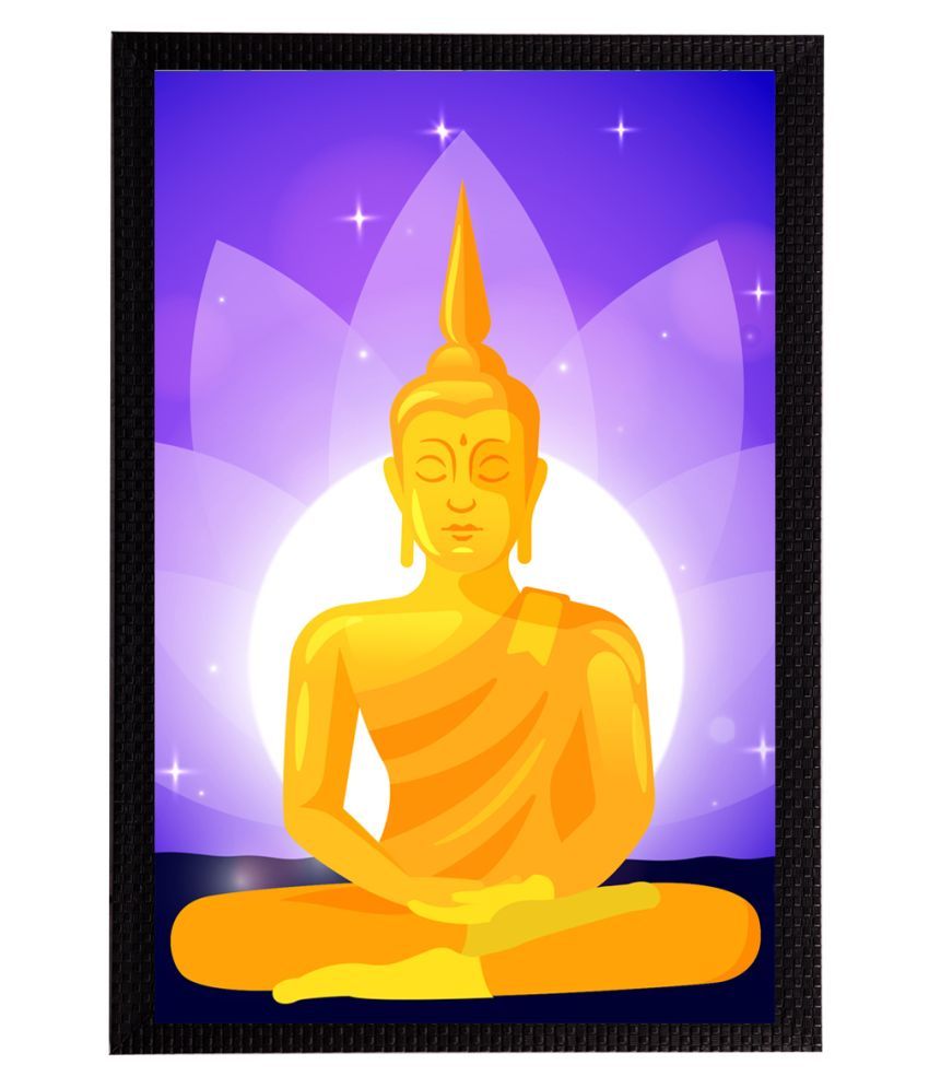     			eCraftIndia Purple & White Meditating Lord Buddha Satin Matt Texture UV Art Painting