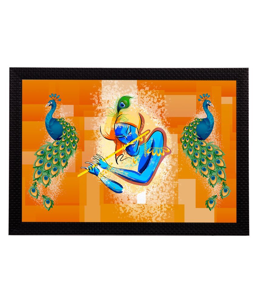     			eCraftIndia Lord Krishna Satin Matt Texture UV Art Painting