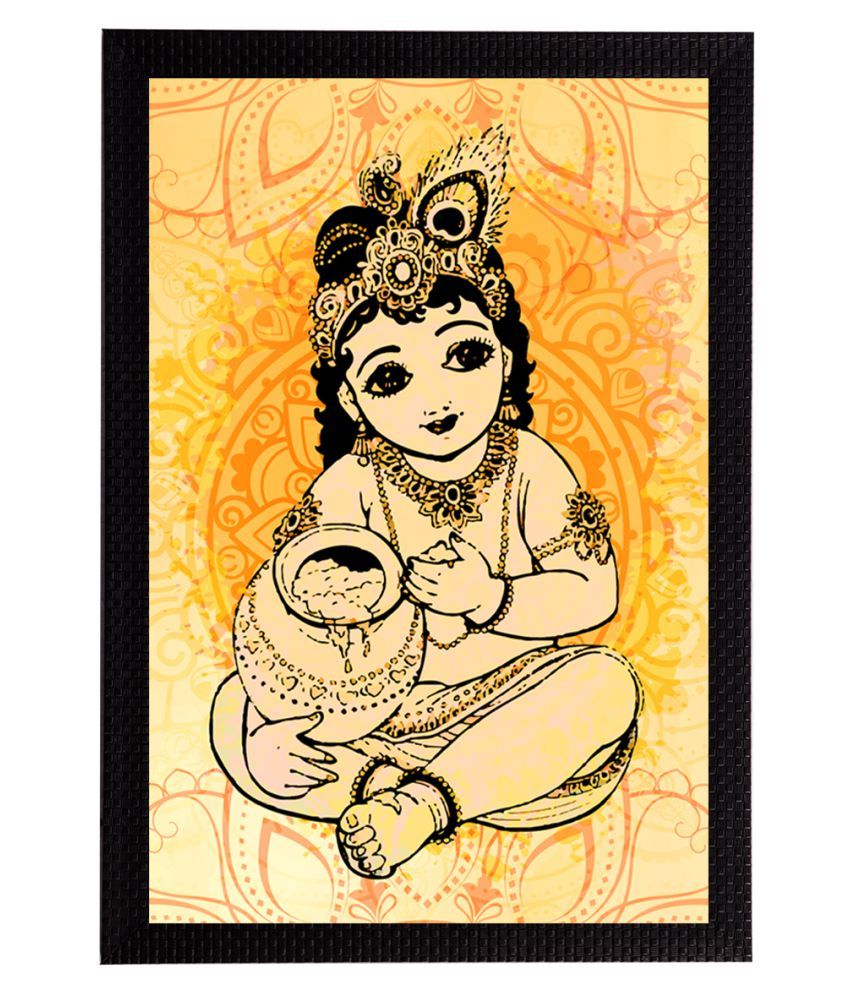     			eCraftIndia Lord Krishna Satin Matt Texture UV Art Painting