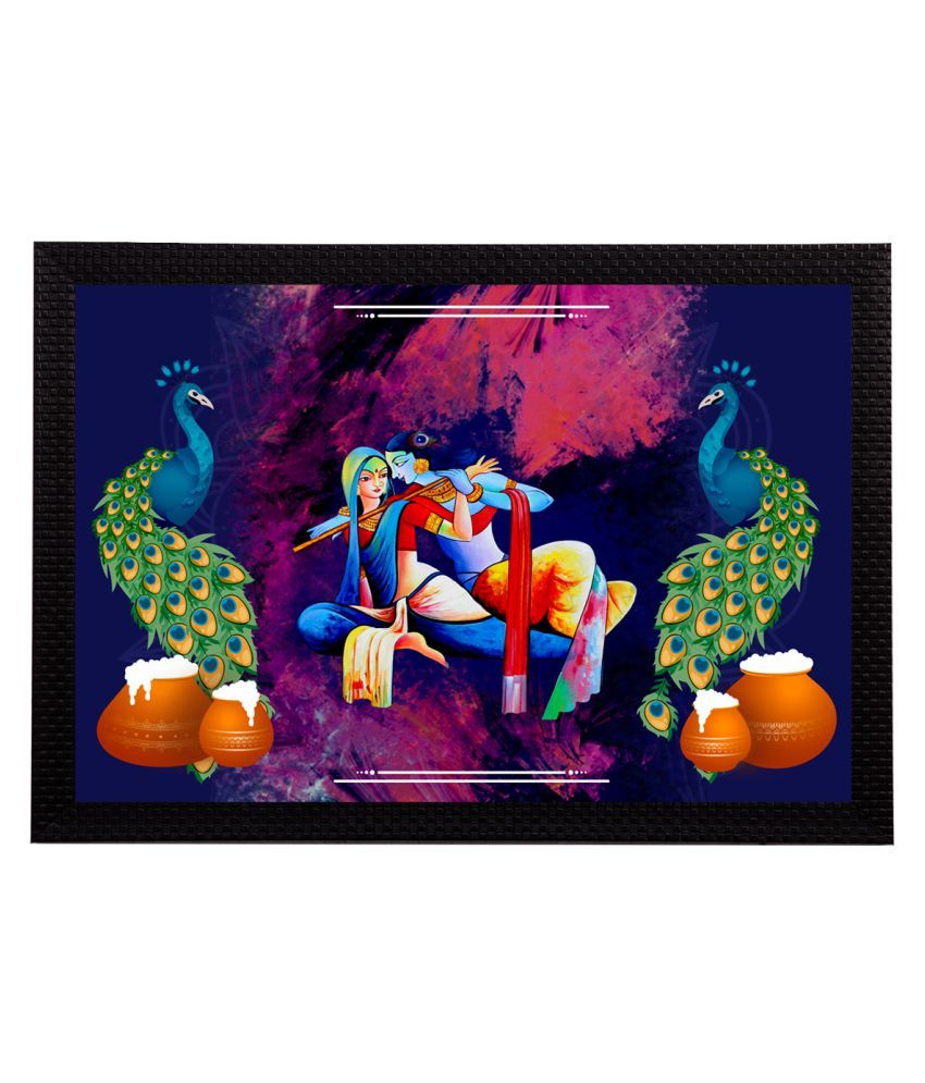     			eCraftIndia Lord Krishna Satin Matt Texture UV Art Painting