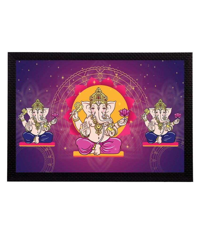     			eCraftIndia Purple & Blue Lord Ganesha Satin Matt Texture UV Wall Art