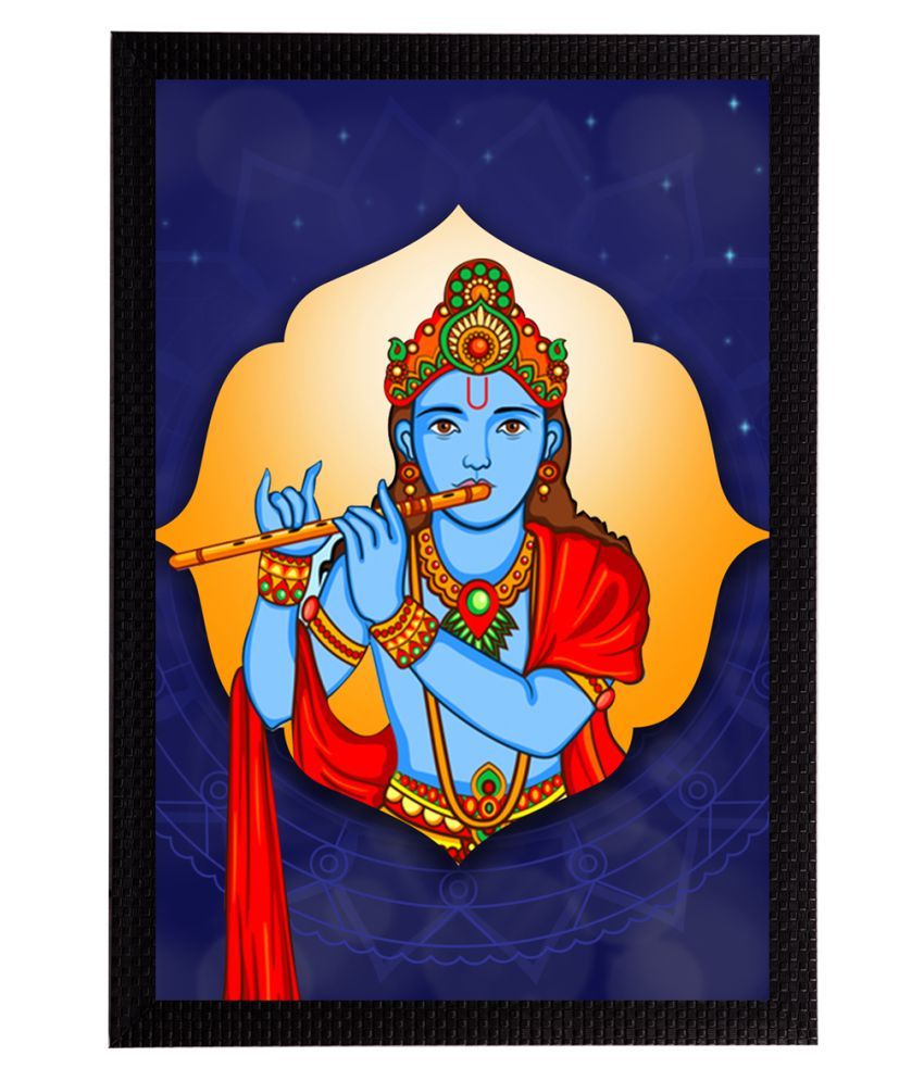     			eCraftIndia Lord Krishna Satin Matt Texture UV Art Painting