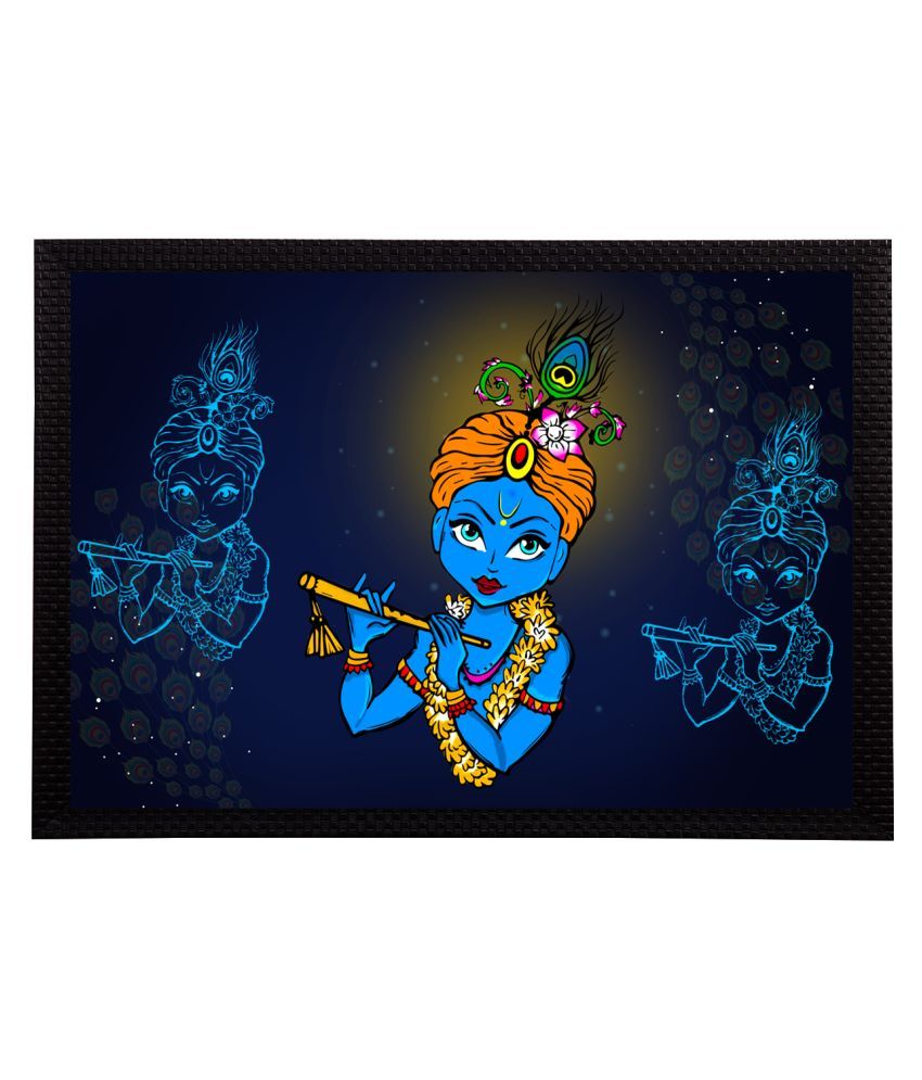     			eCraftIndia Lord Krishna Satin Matt Texture UV Art Painting