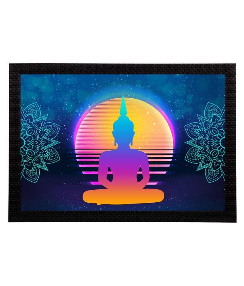     			eCraftIndia Blue & Orange Meditating Lord Buddha Satin Matt Texture UV Art Painting