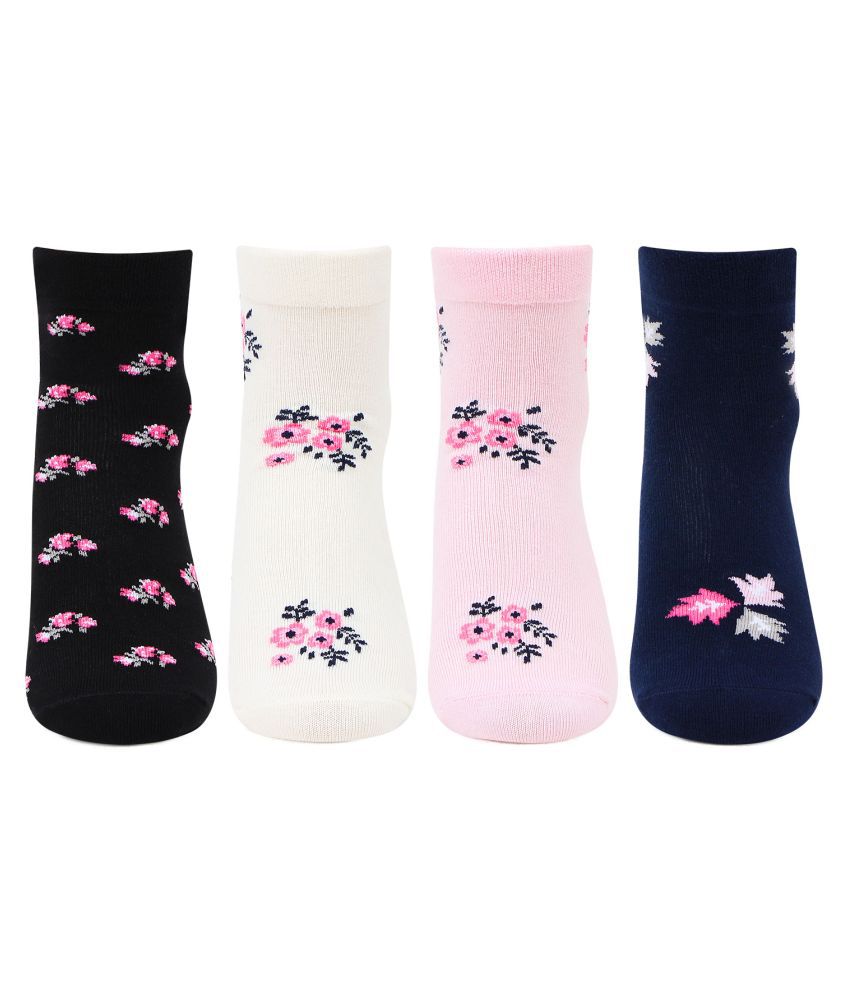     			Bonjour - Multicolor Cotton Blend Women's Mid Length Socks ( Pack of 4 )