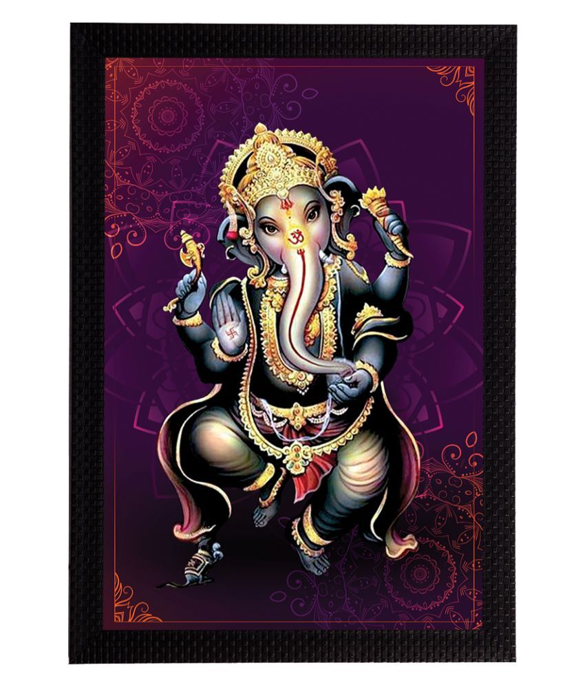     			eCraftIndia Purple & Blue Lord Ganesha Satin Matt Textured UV Wall Art