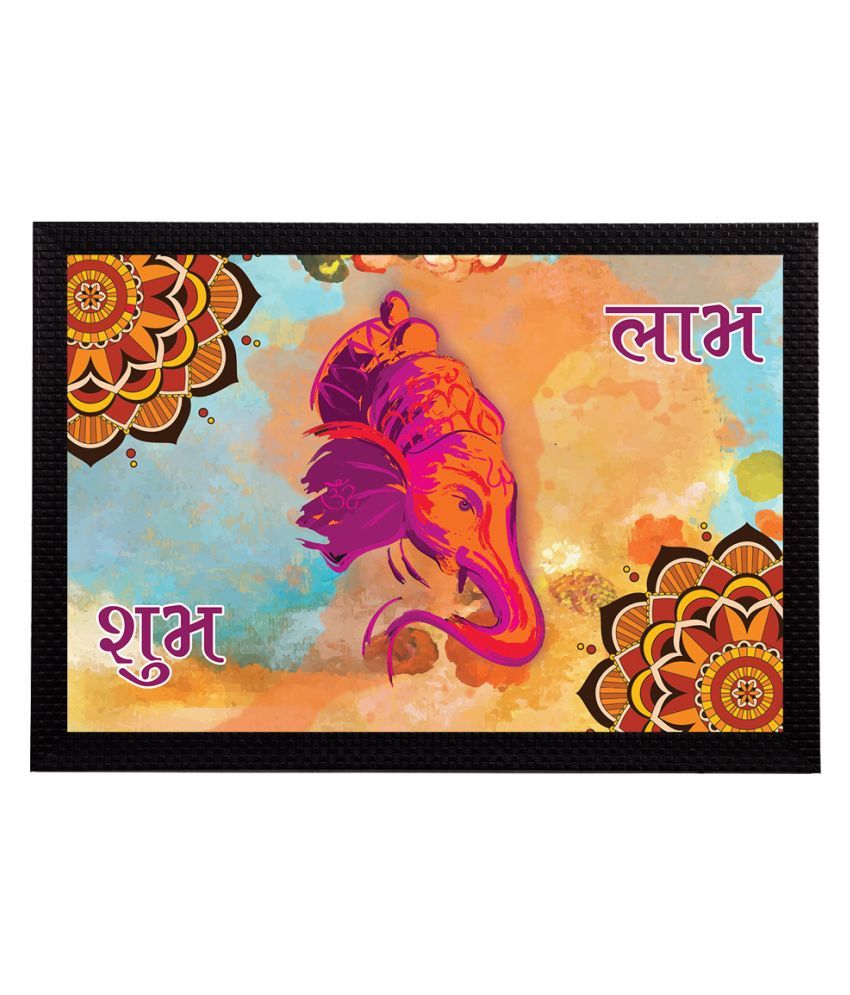     			eCraftIndia Blue & Purple Lord Ganesha Satin Matt Textured UV Wall Art