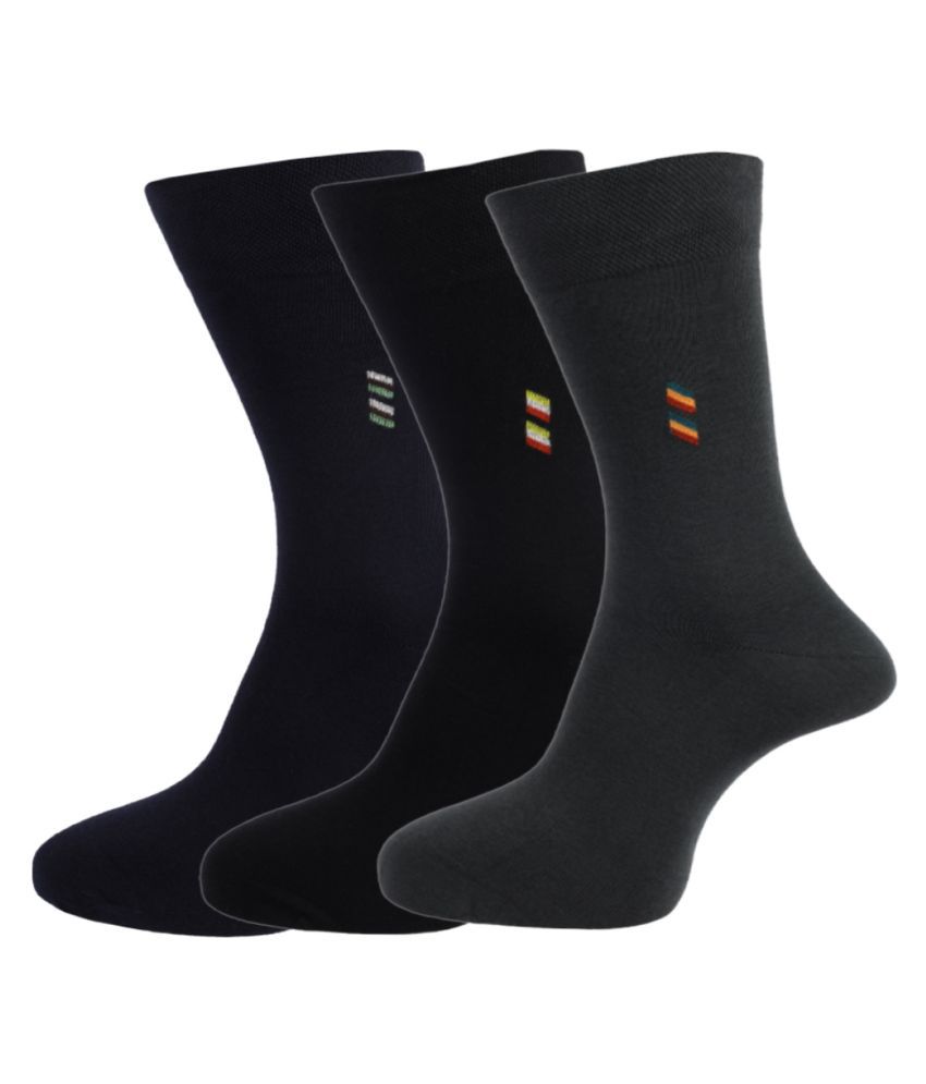 Dollar - Cotton Men's Solid Multicolor Full Length Socks ( Pack of 3 )