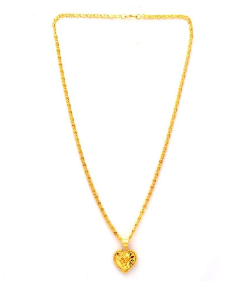     			Jewar Mandi New Design Gold Plated Locket/Pendant with Link Chain Daily use for Men, Women & Girls, Boys