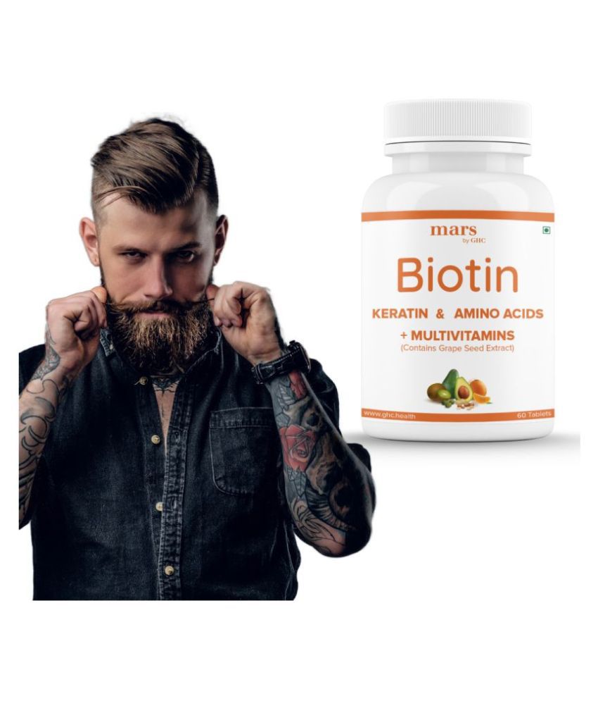 Buy mars by GHC Beard Growth Biotin Tablets With Multivitimins For Men's  Healthy Beard Growth (60 Tablets) Online at Best Price in India - Snapdeal