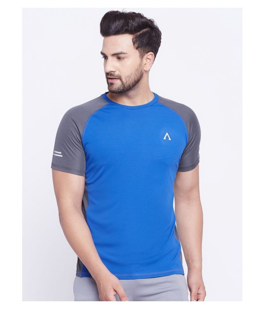     			AUSTIVO - Blue Polyester Regular Fit Men's Sports T-Shirt ( Pack of 1 )