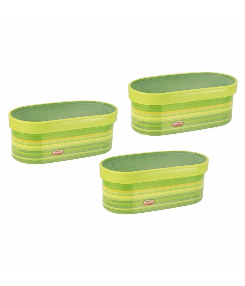 Nayasa Fusion Oval Dlx Plastic Food Container Set of 3 850 mL