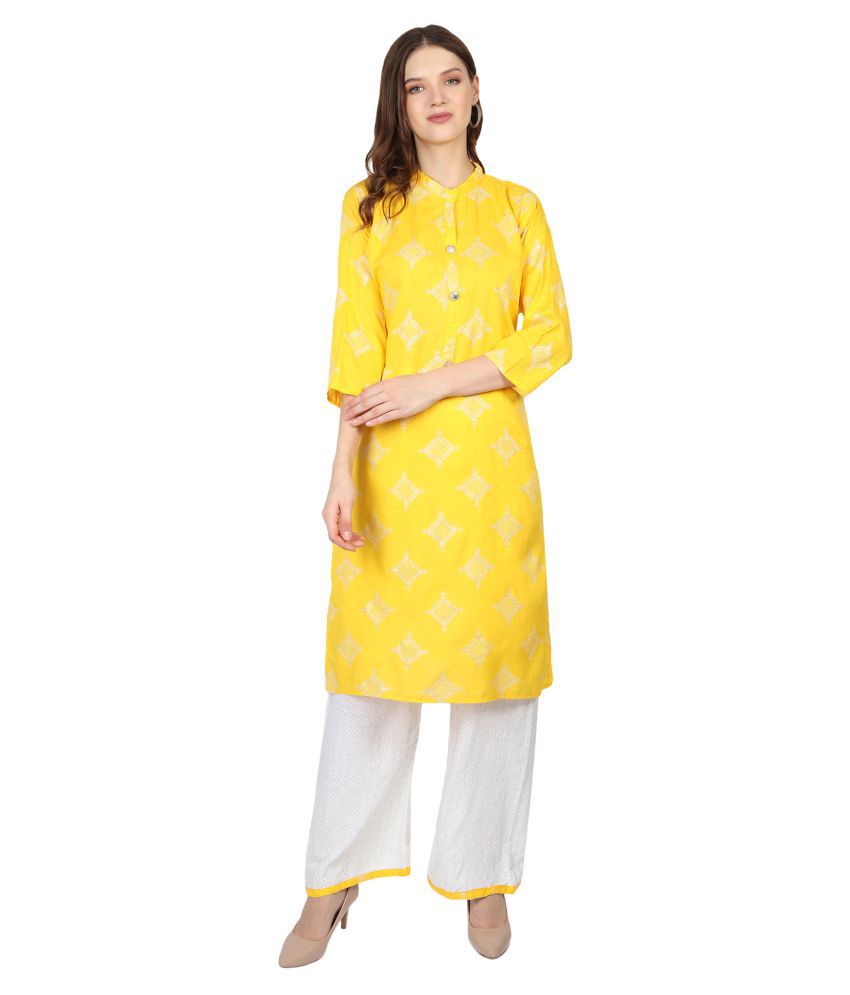     			Arshia Fashions - Yellow Straight Rayon Women's Stitched Salwar Suit ( Pack of 1 )